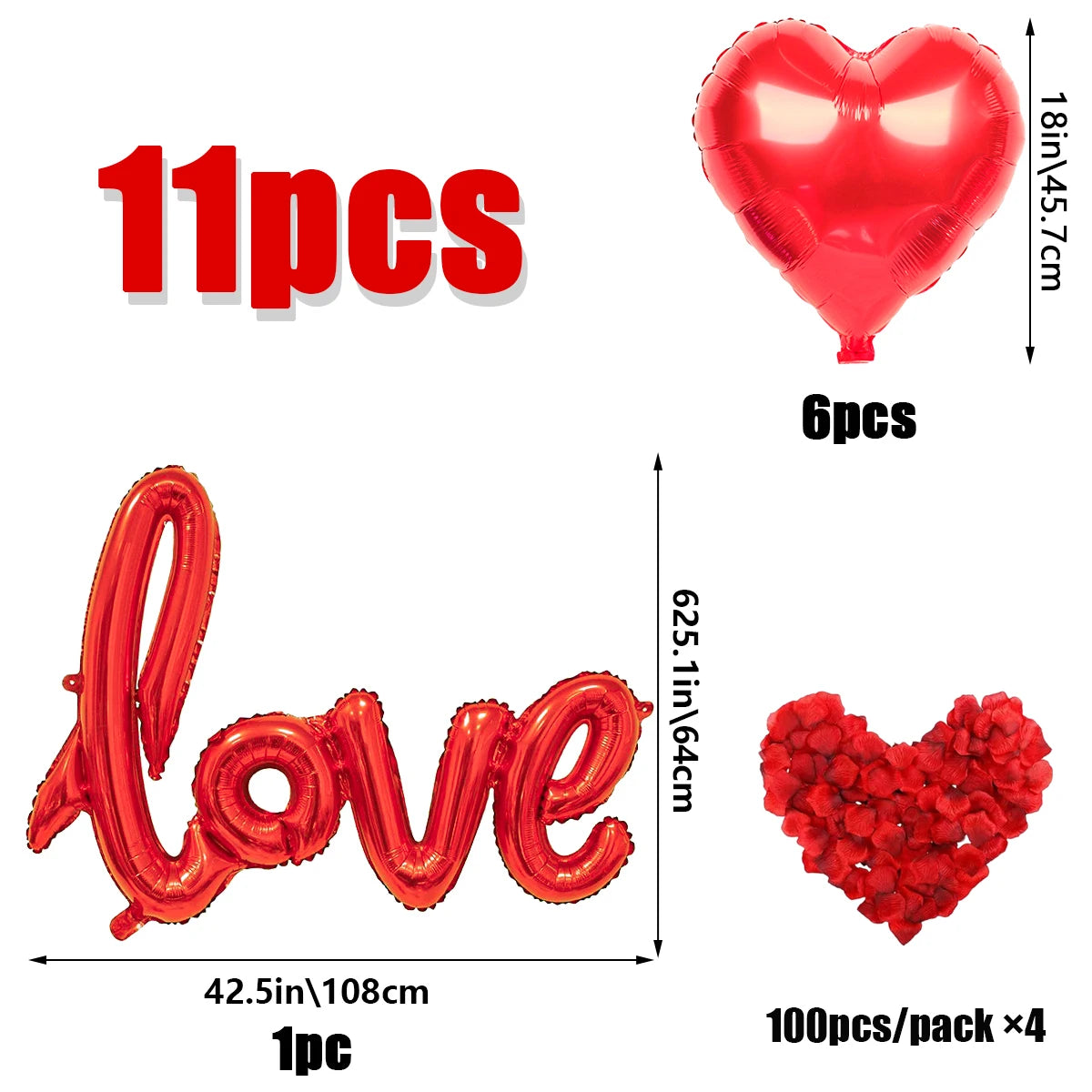 Set Piezas Globos “LOVE”