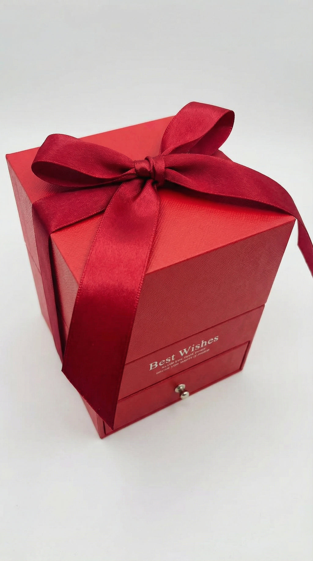 Caja de Joyería Doble Puerta con Rosa Eterna y Collar Corazón.